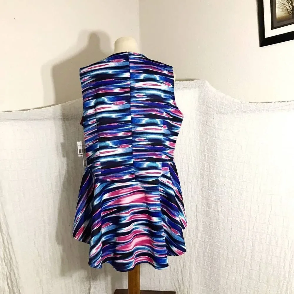 ModaMix NWT Multi-Colored Print Top Size 1X - Picture 5 of 10